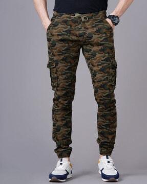 camouflage print slim fit cargo pant