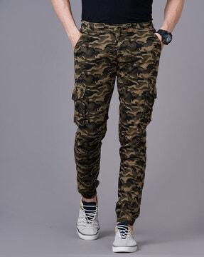 camouflage print slim fit cargo pant