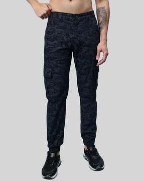 camouflage print slim-fit jogger pants