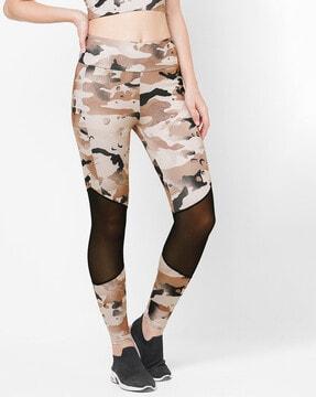 camouflage print slim fit pants