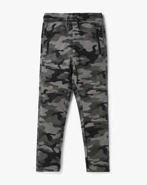 camouflage print slim fit track pants