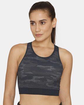 camouflage print sports bra