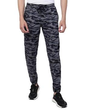 camouflage print straight track pants