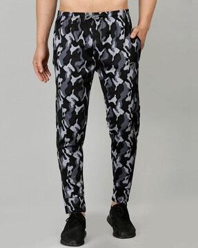 camouflage print straight track pants