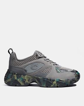camouflage print tech running shoes