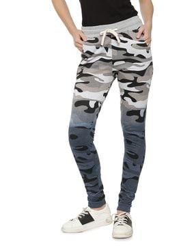 camouflage print track pants with drawstring