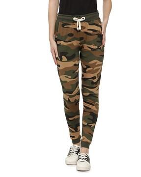 camouflage print track pants