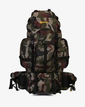 camouflage print travel backpack with adjustable straps