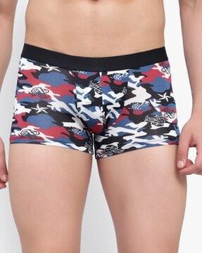 camouflage print trunks