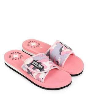 camouflage printed slides flip-flops