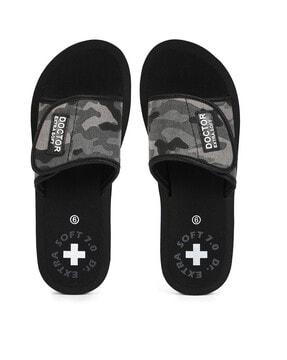 camouflage printed slides flip-flops