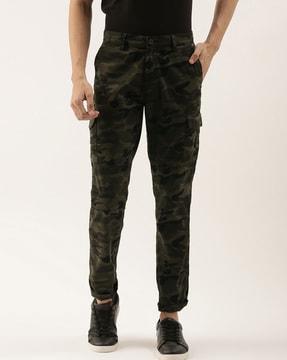 camouflage printed slim fit cargo pants