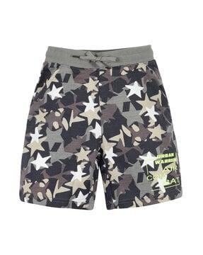 camouflage shorts with elasticated waist