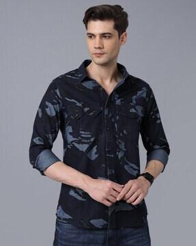 camouflage slim fit shirt