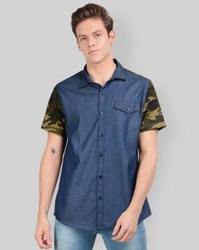 camouflage slim fit shirt