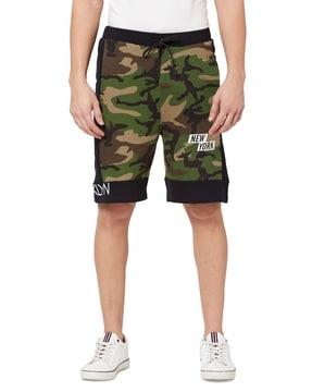 camouflage slim fit shorts
