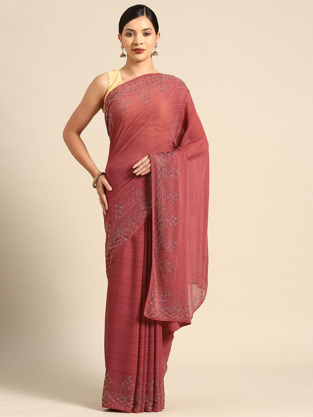 campaign trends embellished beads and stones heavy work saree