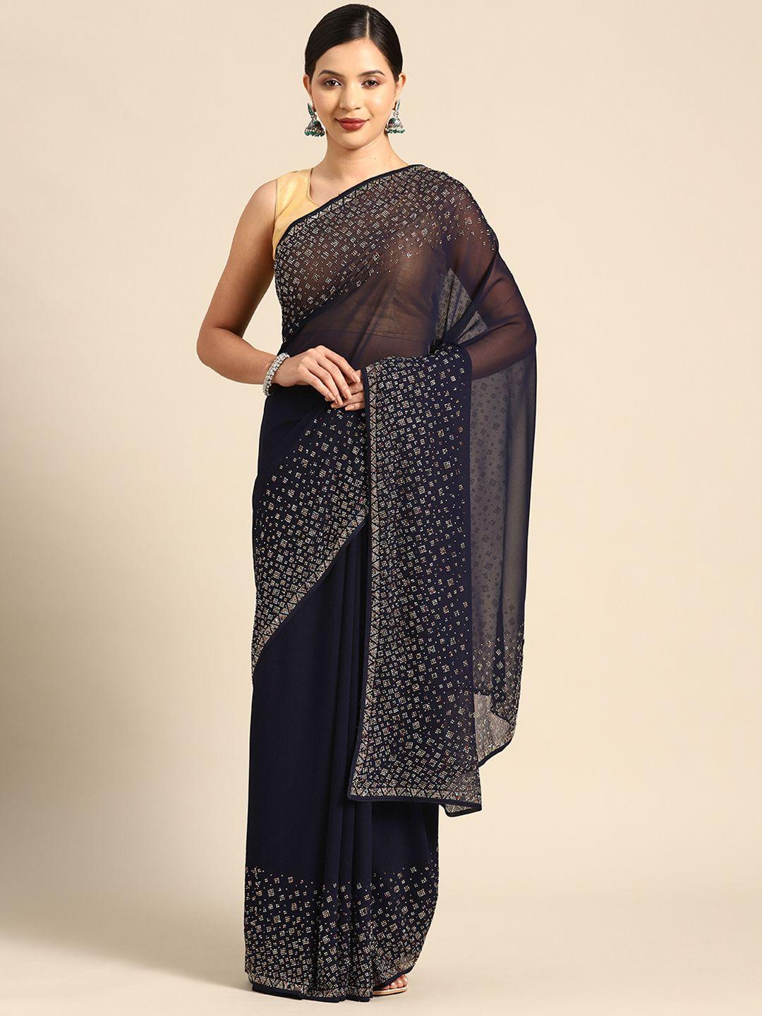 campaign trends embellished beads and stones heavy work saree