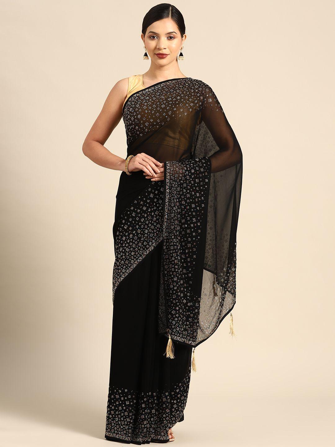 campaign trends sequinned satin saree