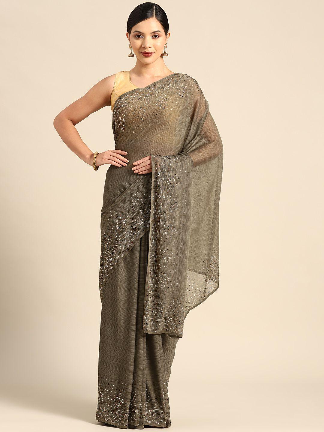 campaign trends sequinned satin saree