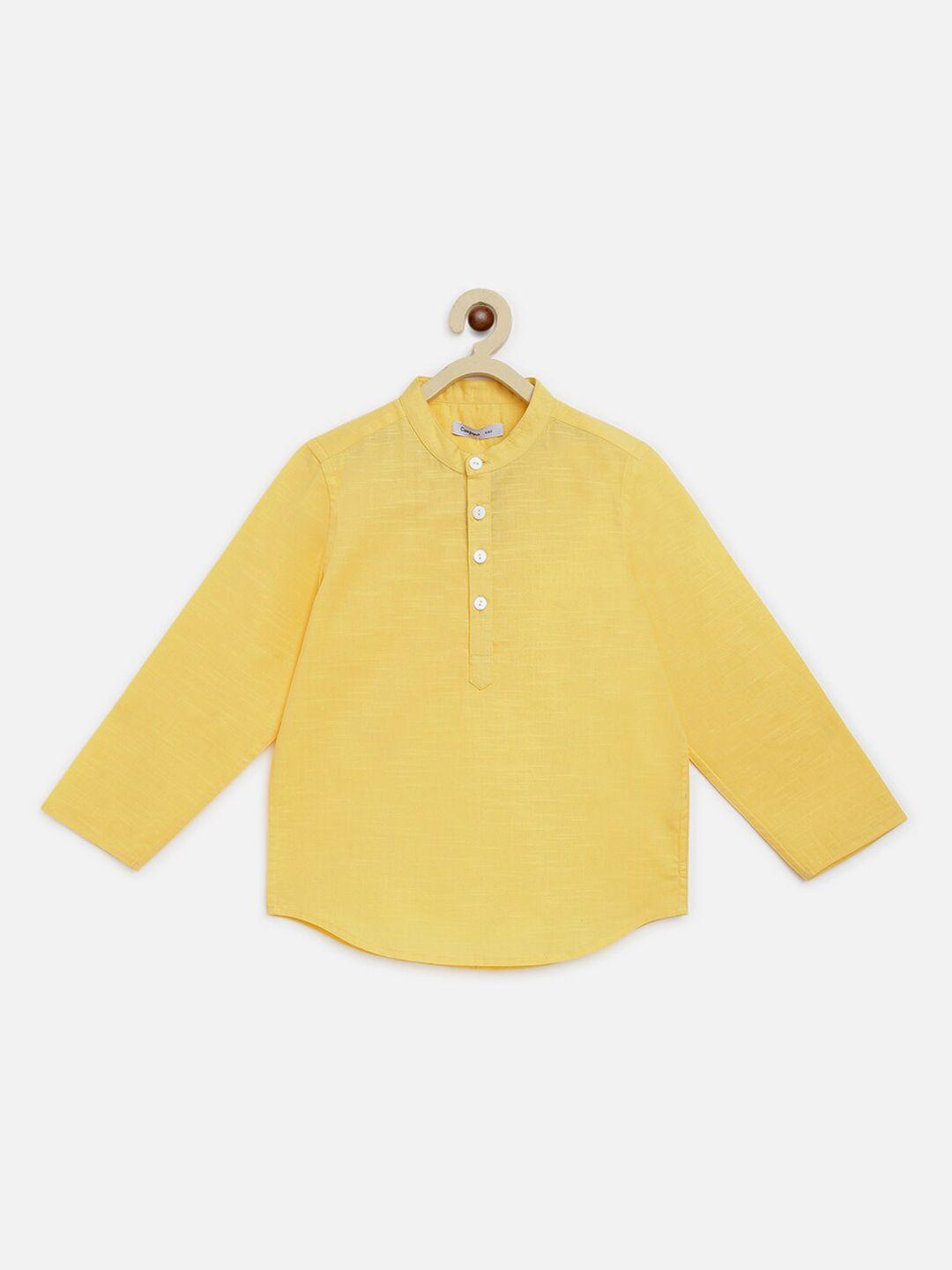 campana boys yellow cotton casual shirt