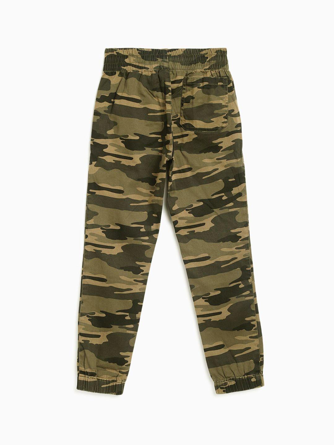campana boys camouflage printed cotton joggers trousers