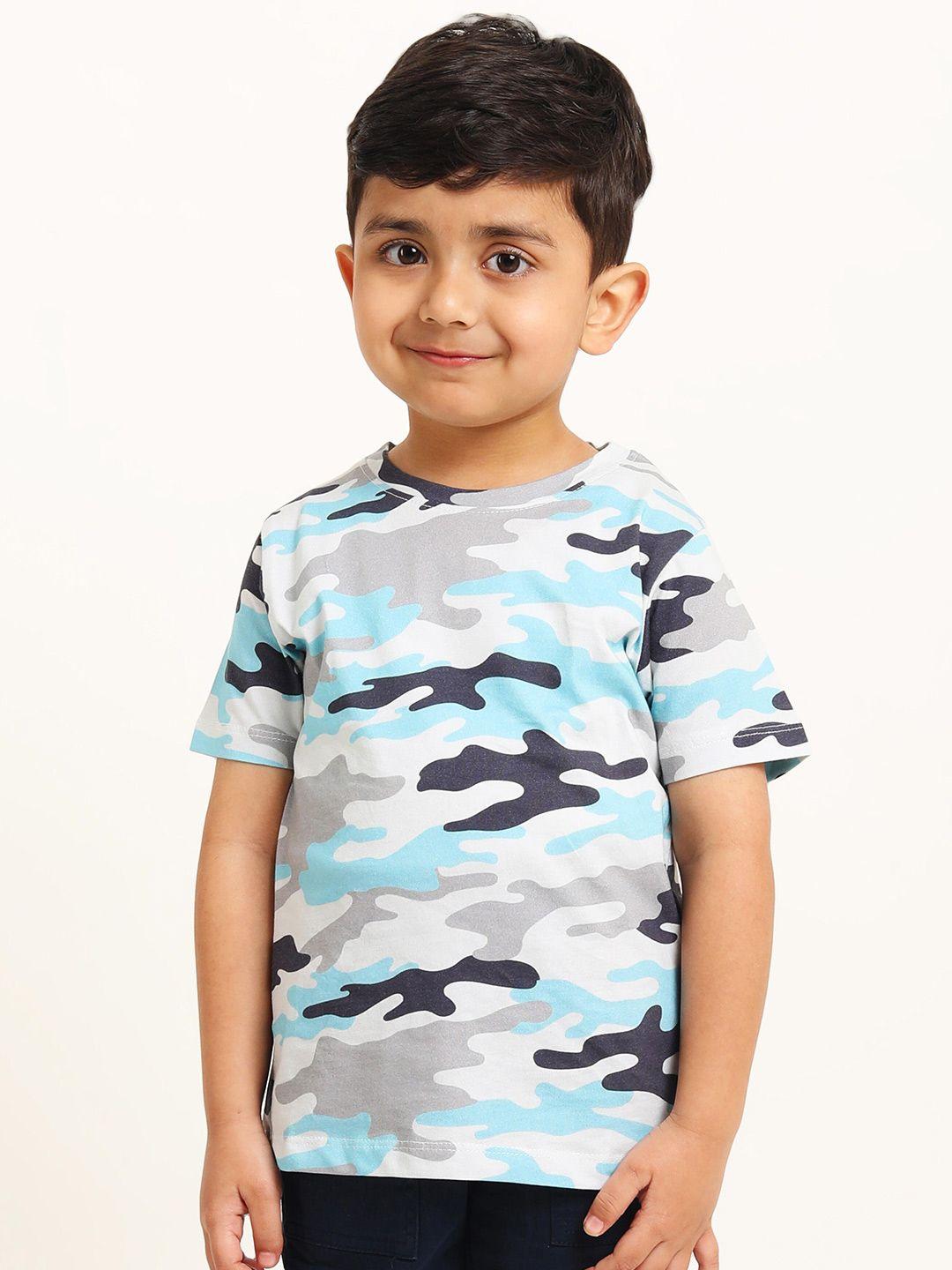 campana boys camouflage printed pure cotton pockets t-shirt