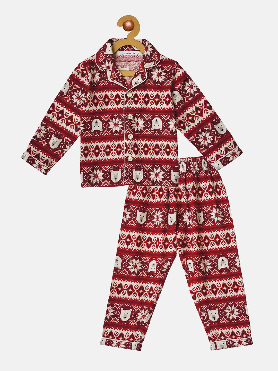 campana boys conversational printed pure cotton night suit