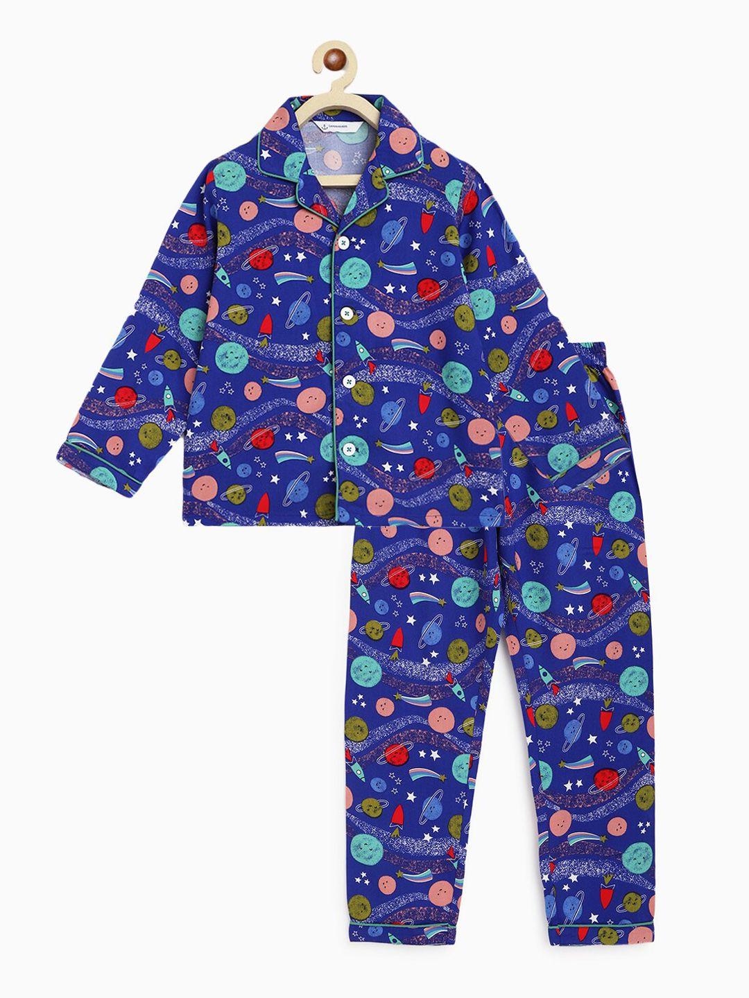 campana boys graphic printed pure cotton night suit