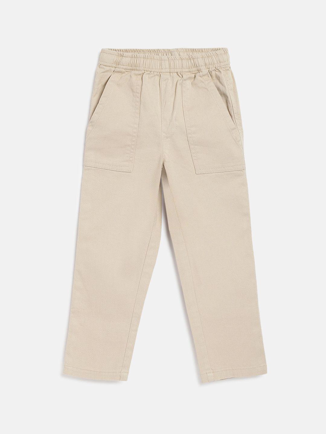 campana boys mid-rise cotton plain trousers