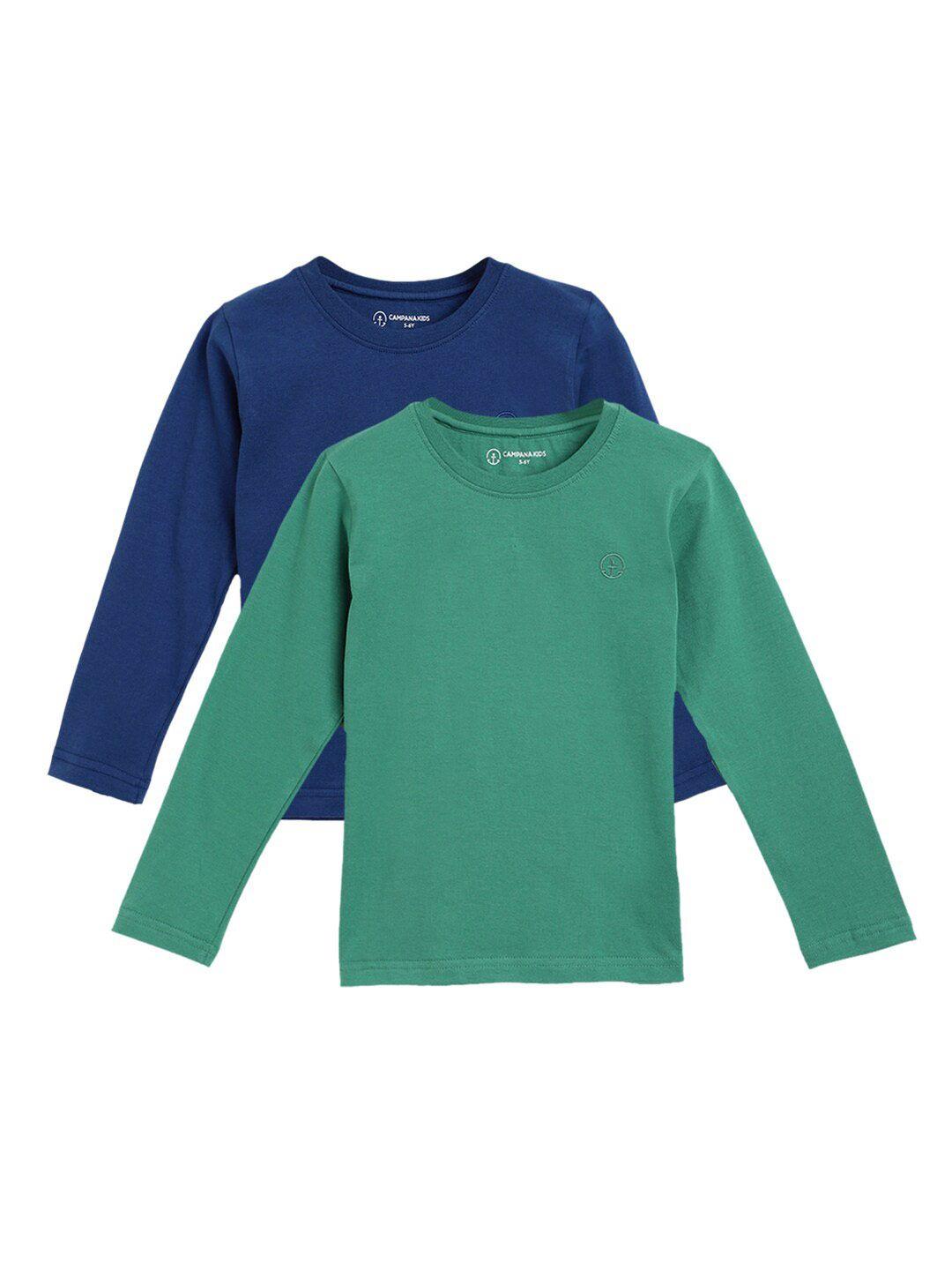campana boys pack of 2 full sleeves pure cotton t-shirts