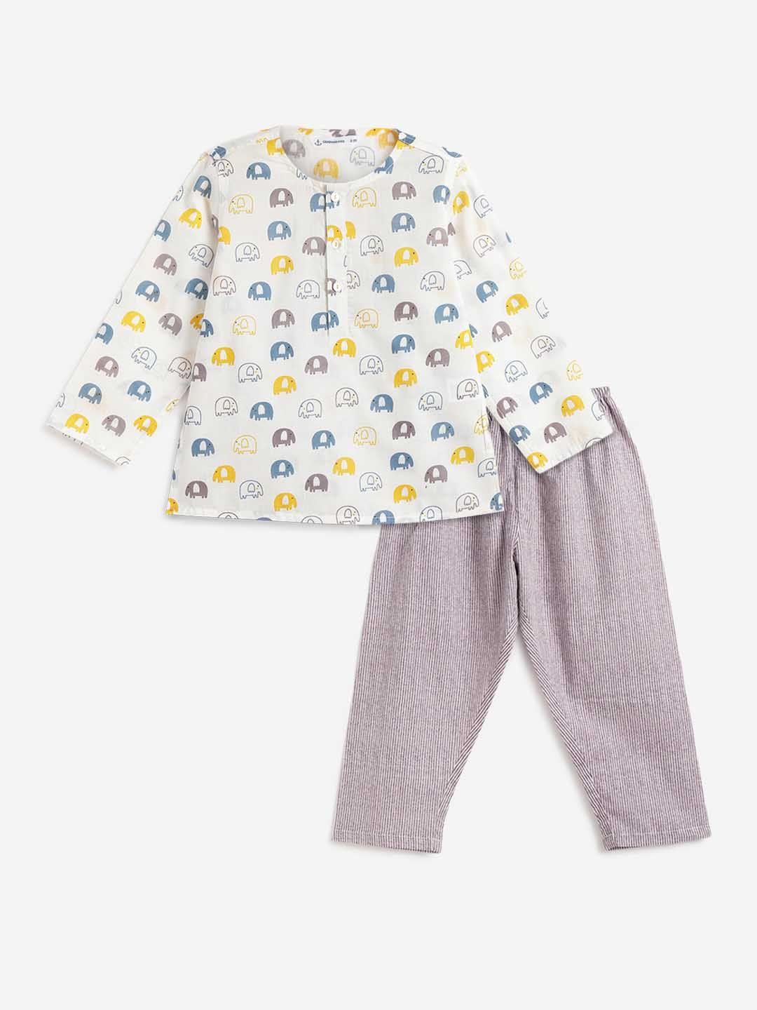 campana boys pure cotton printed pyjama set
