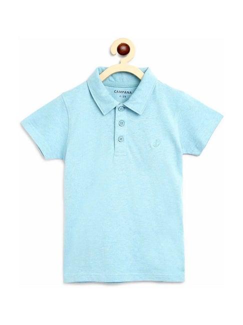 campana kids blue cotton regular fit polo t- shirt