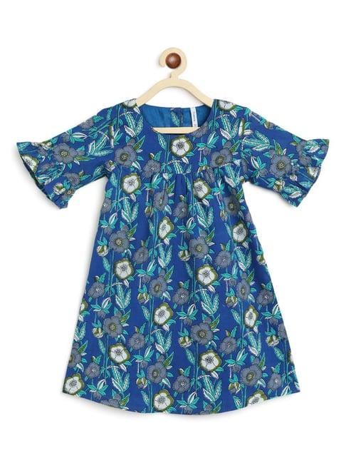 campana kids blue floral print dress