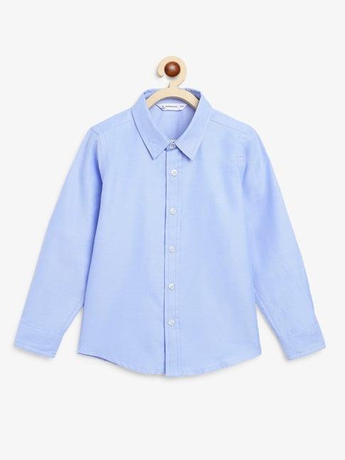 campana kids blue solid full sleeves shirt