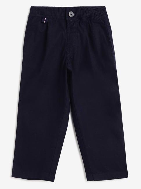 campana kids navy solid trousers