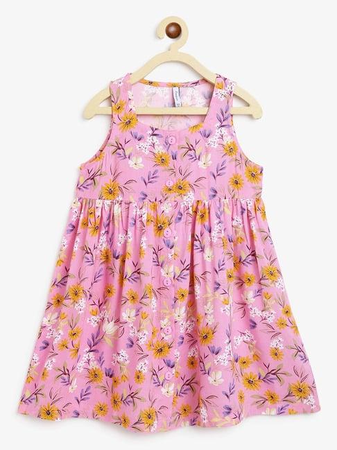 campana kids pink floral print dress