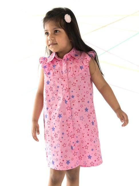 campana kids pink printed dress