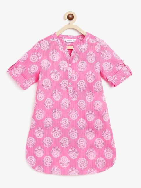 campana kids pink printed kurta