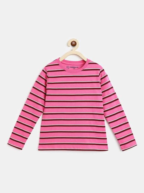 campana kids pink striped full sleeves top