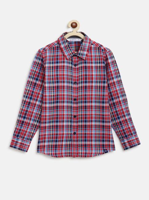 campana kids red & blue checks full sleeves shirt