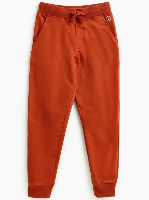 campana kids rust cotton regular fit joggers