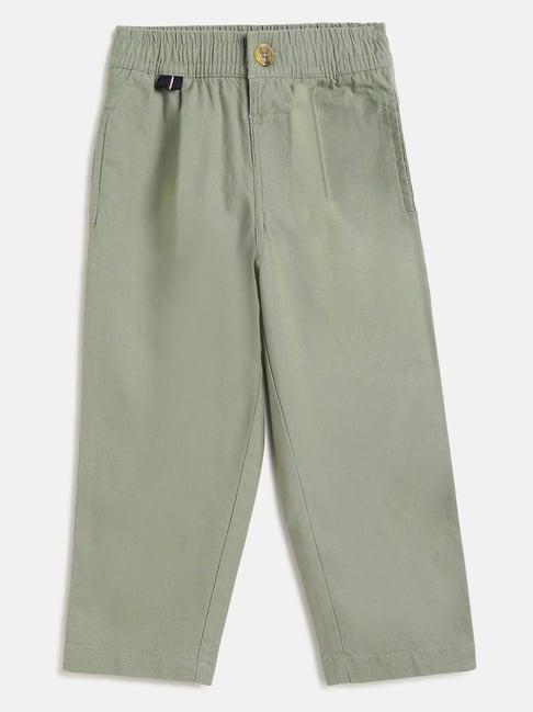 campana kids sage green solid trousers