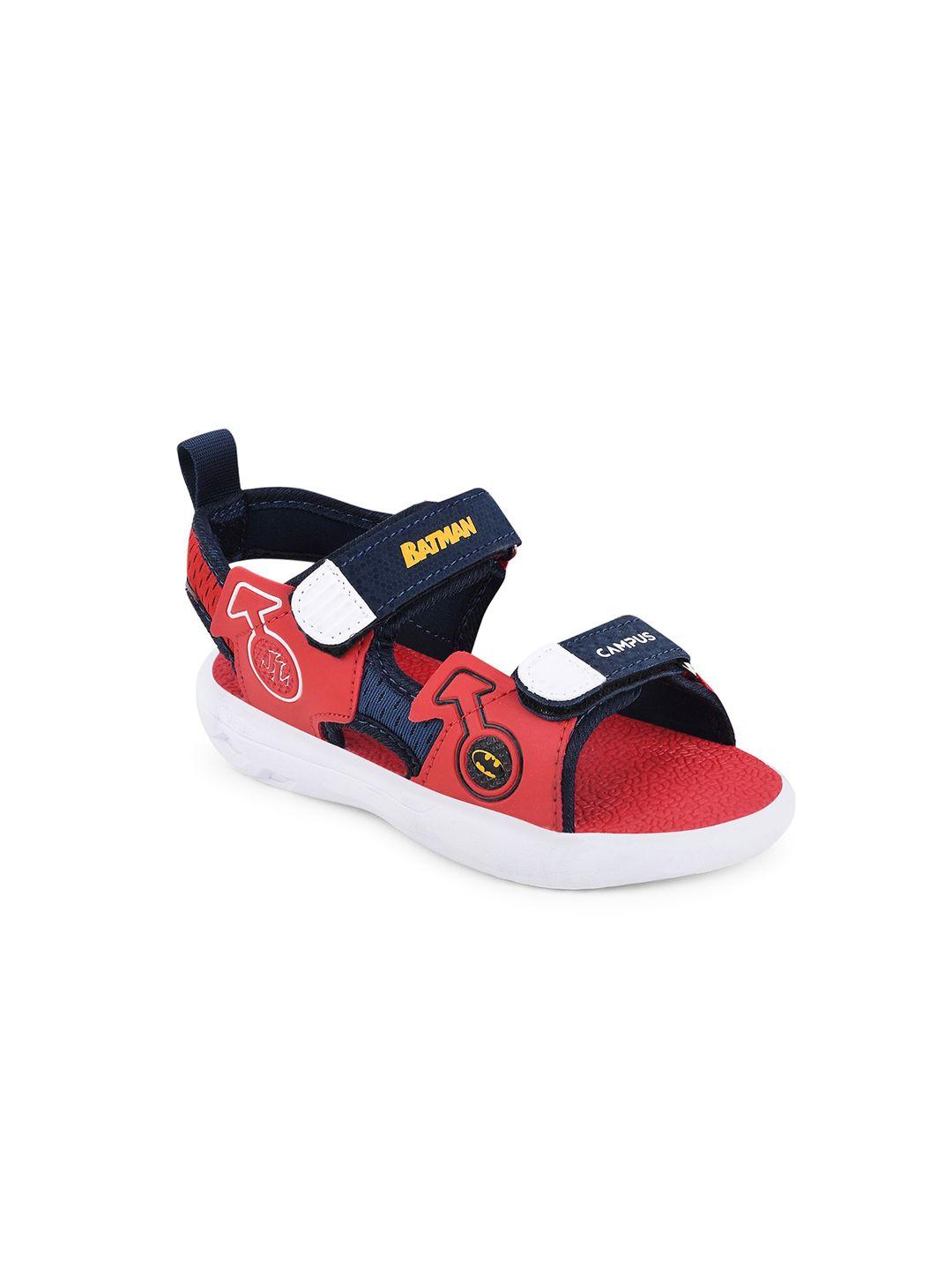campus kids blue & red printed sports sandals