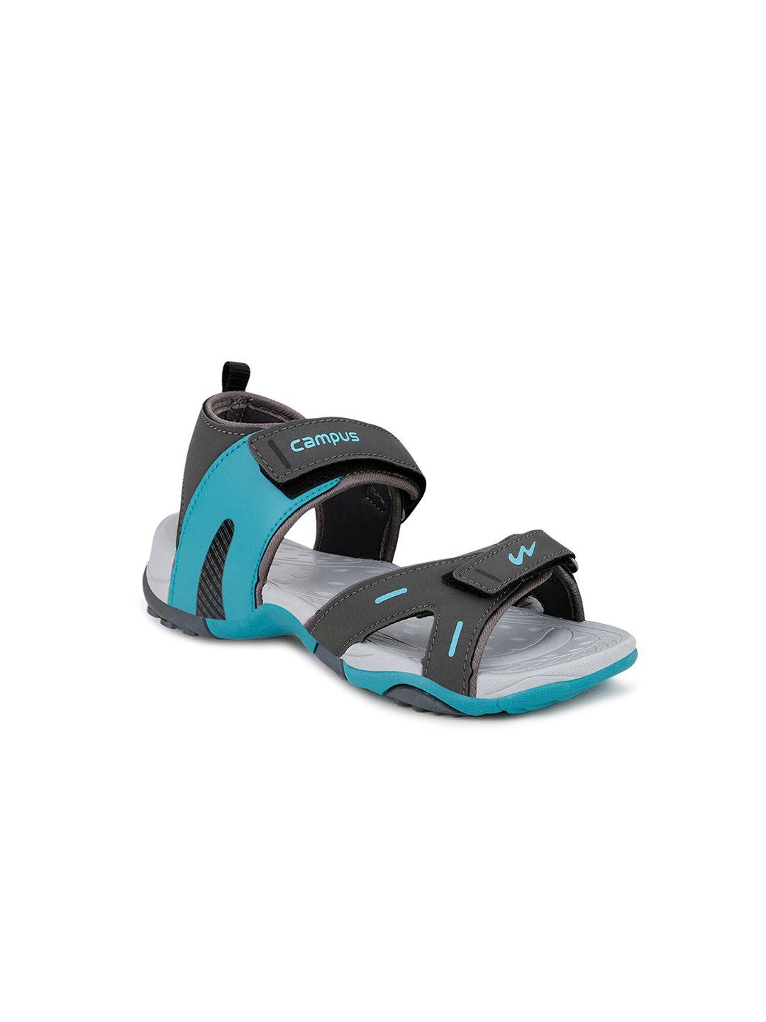 campus kids charcoal & turquoise blue comfort sandals