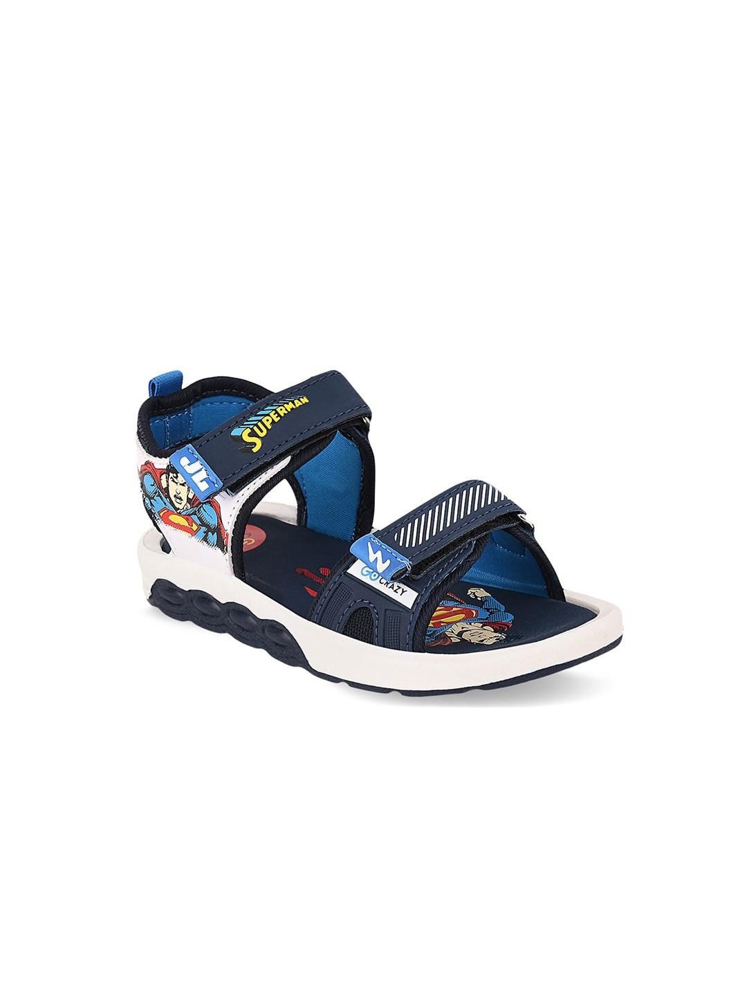 campus kids navy blue patterned sports sandals