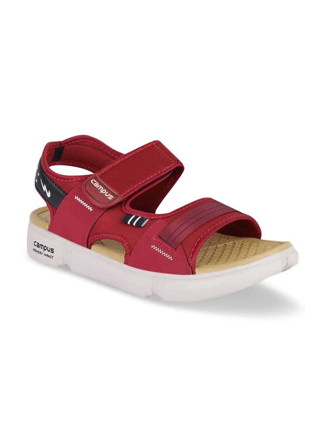 campus men red solid sports sandals