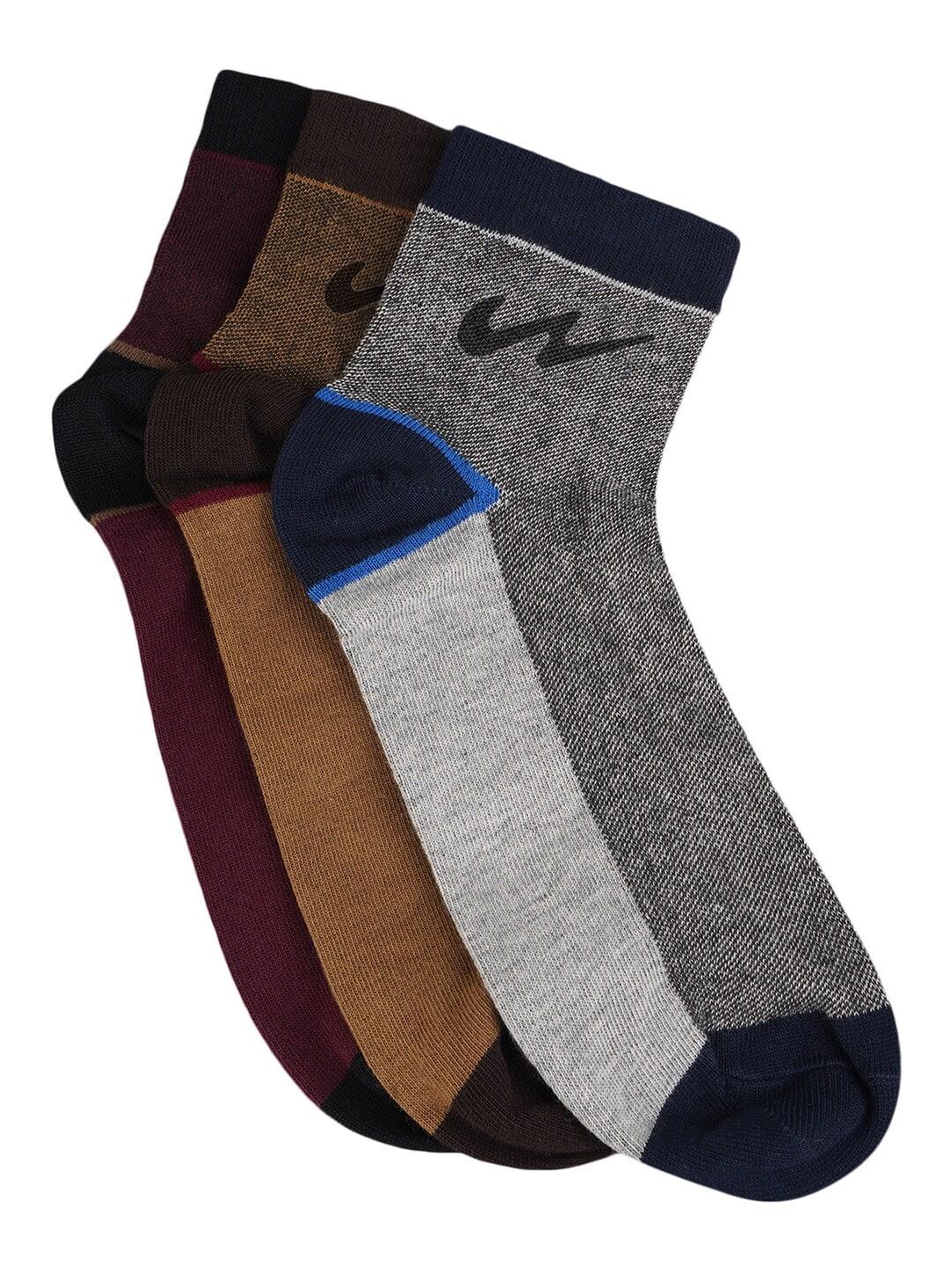 campus pack of 3 patterned ankle-length socks