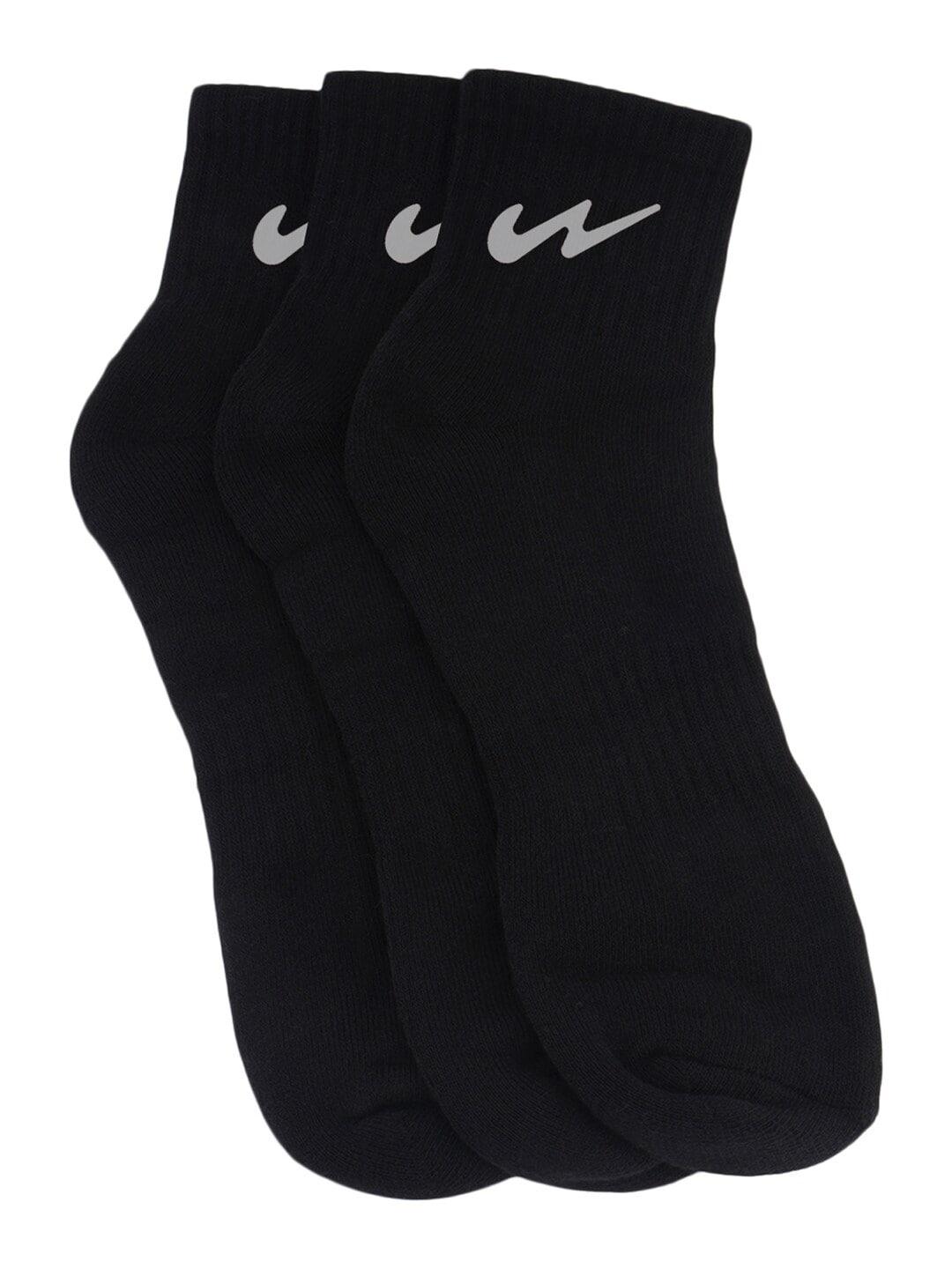campus pack of 3 printed detail calf-length socks