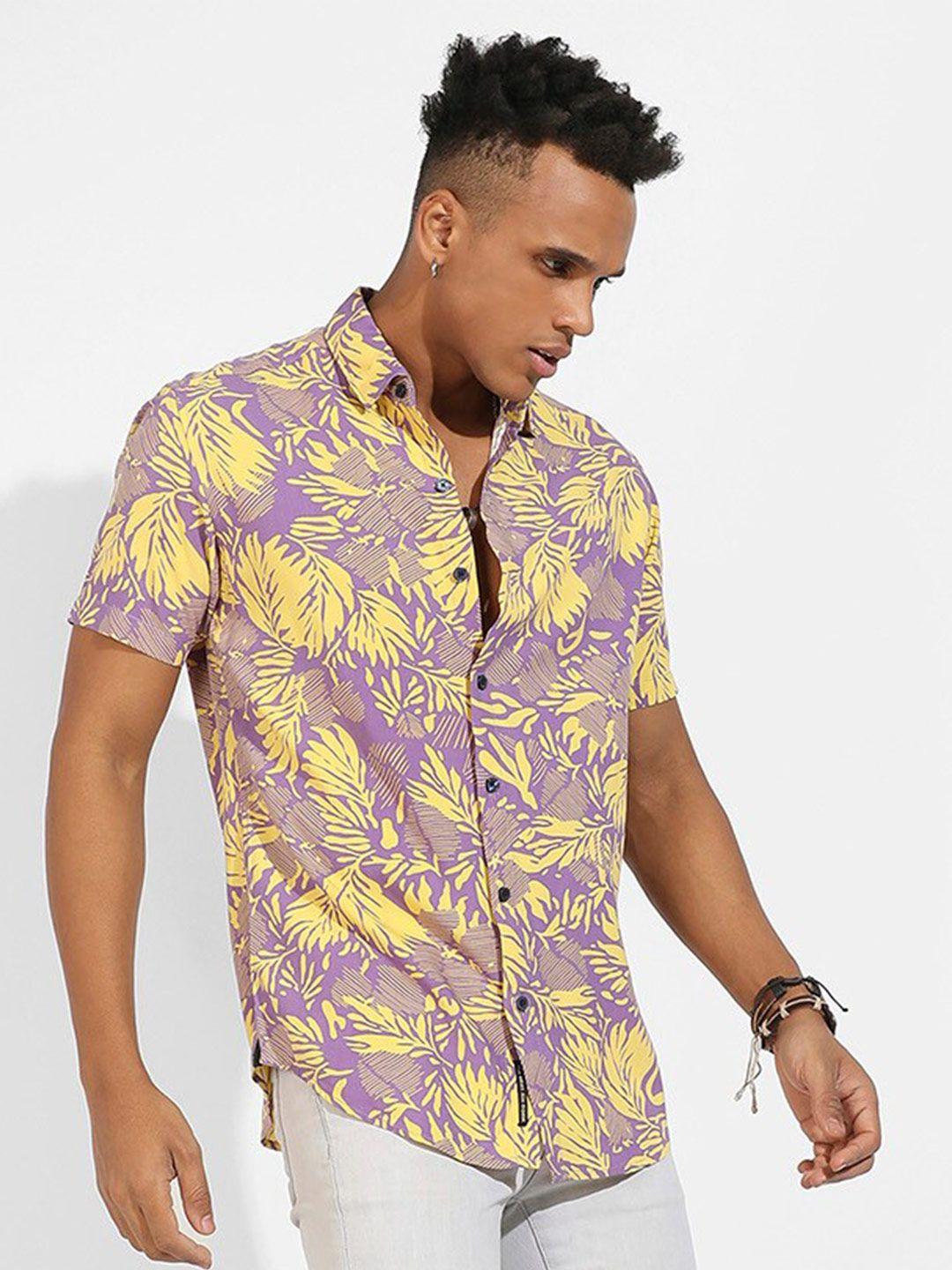 campus sutra classic floral printed cotton casual shirt